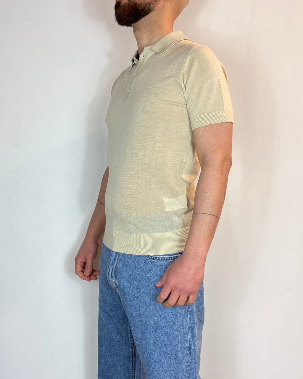 Polo Mezza Manica Beige Over-D