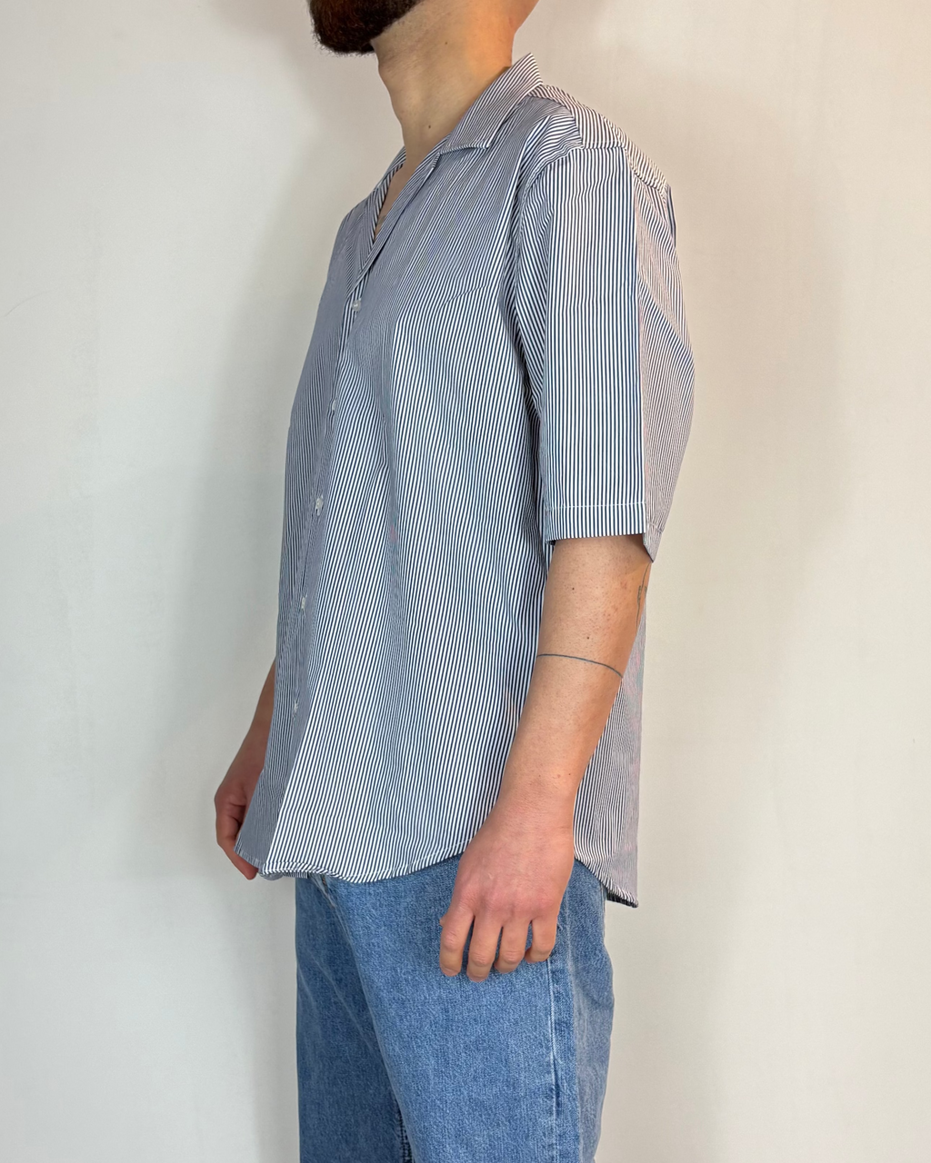 Camicia Mezza Manica Riga Boxy Over-D