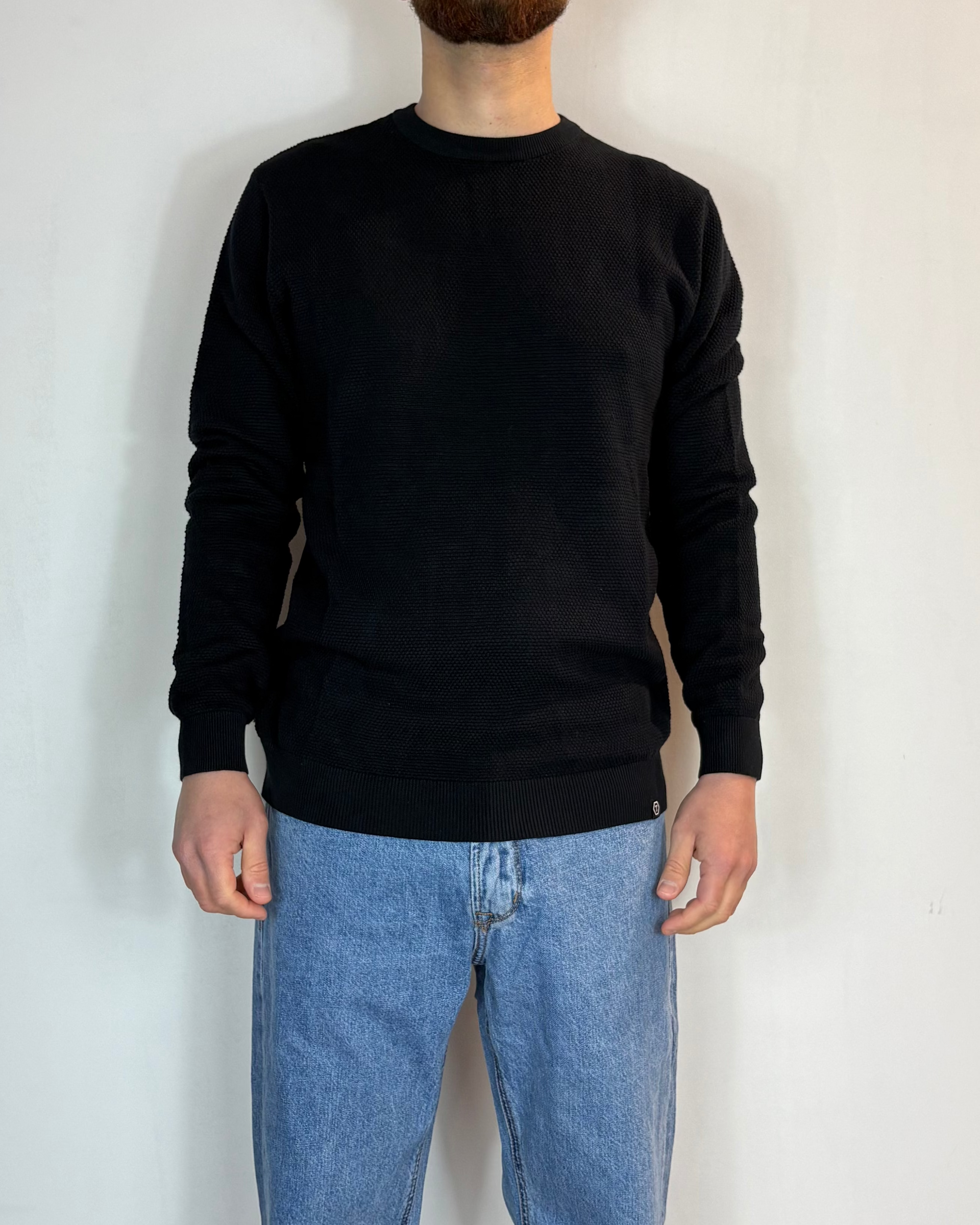 Maglioncino Nido D'Ape Nero Telamira