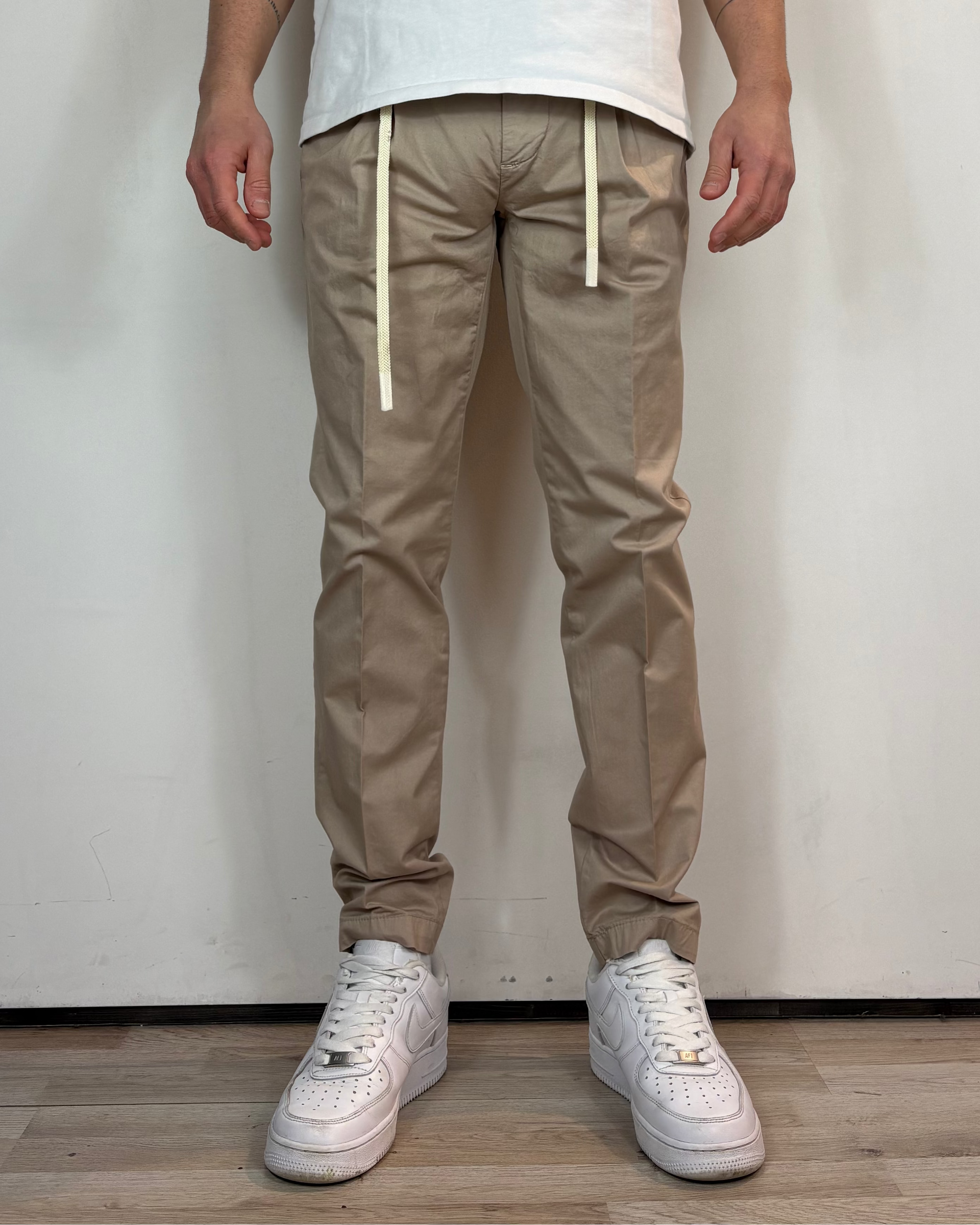 Pantalone Chino Pince Beige Over-D
