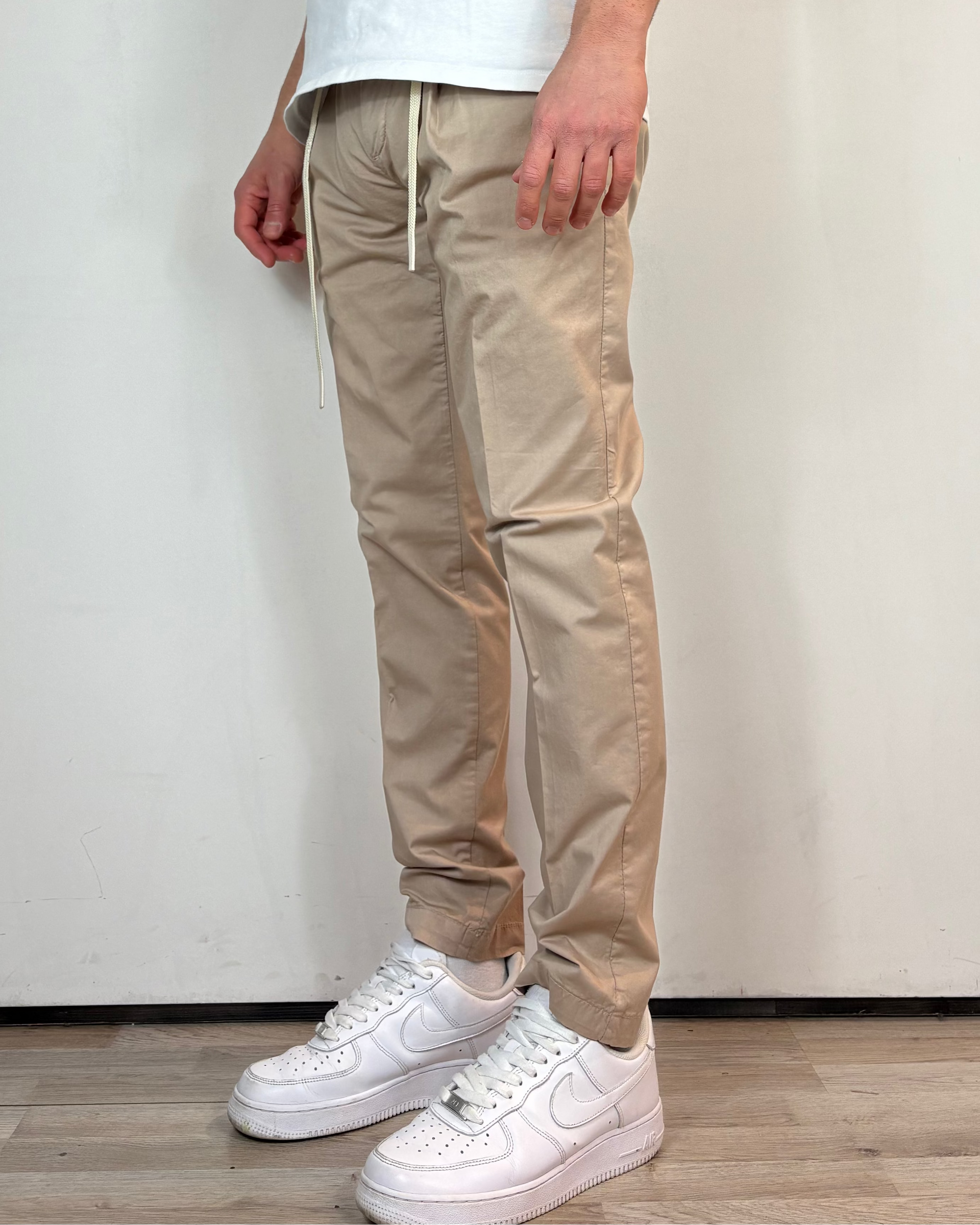 Pantalone Chino Pince Beige Over-D