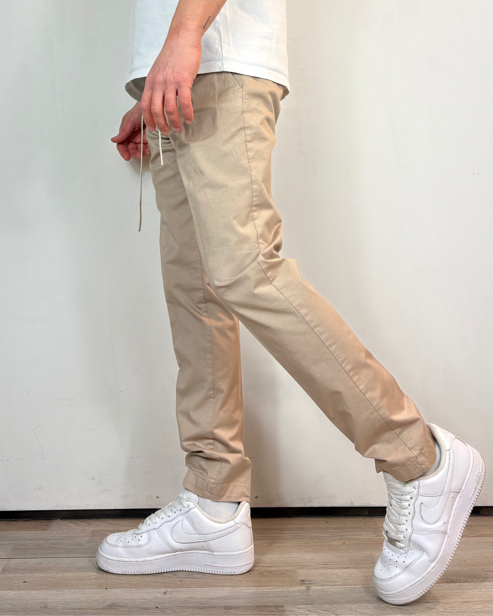 Pantalone Chino Pince Beige Over-D
