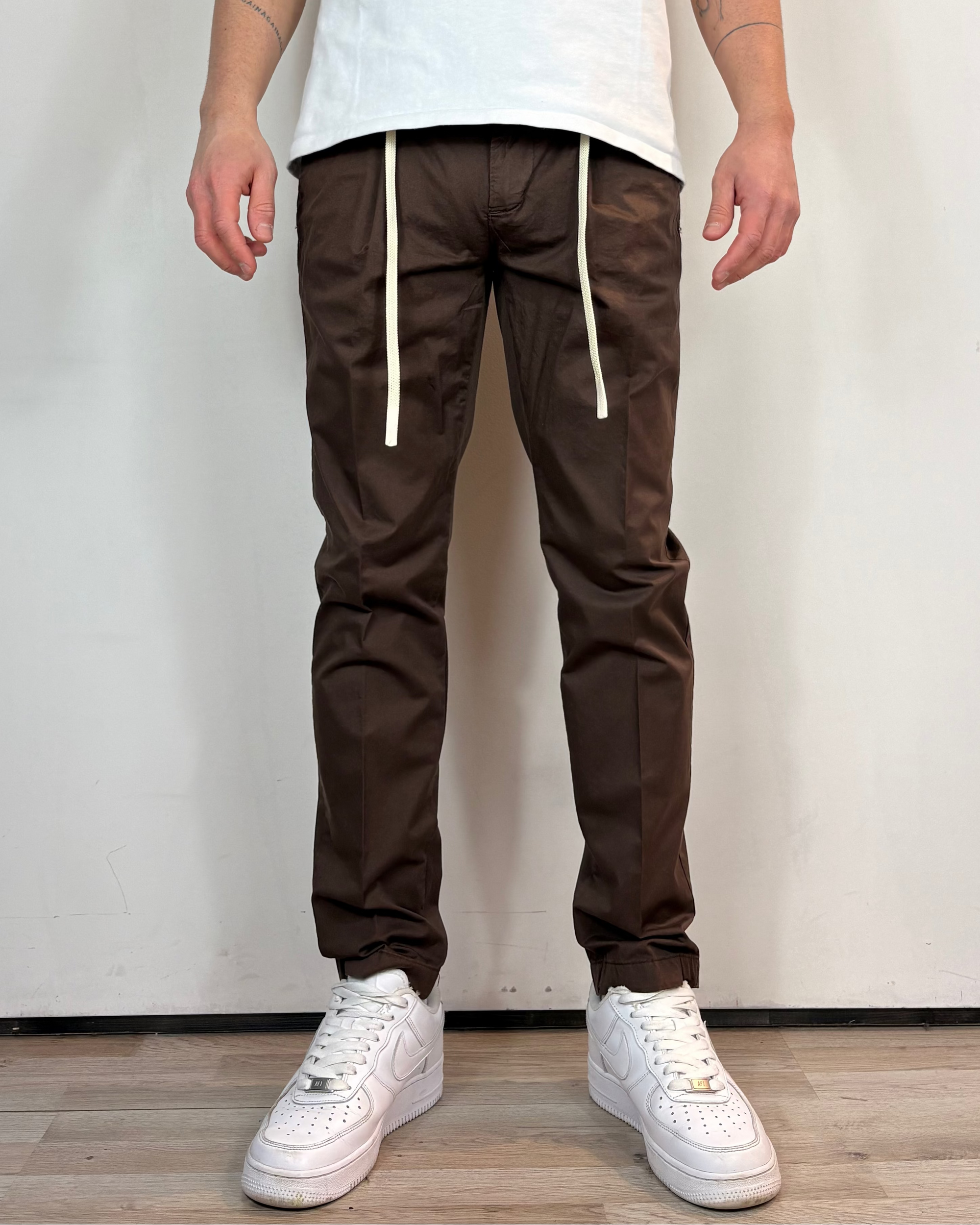 Pantalone Chino Pince Cioccolato Over-D