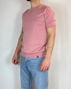 Maglia Mezza Manica Paricollo Triangolo Rosa Antico Telamira