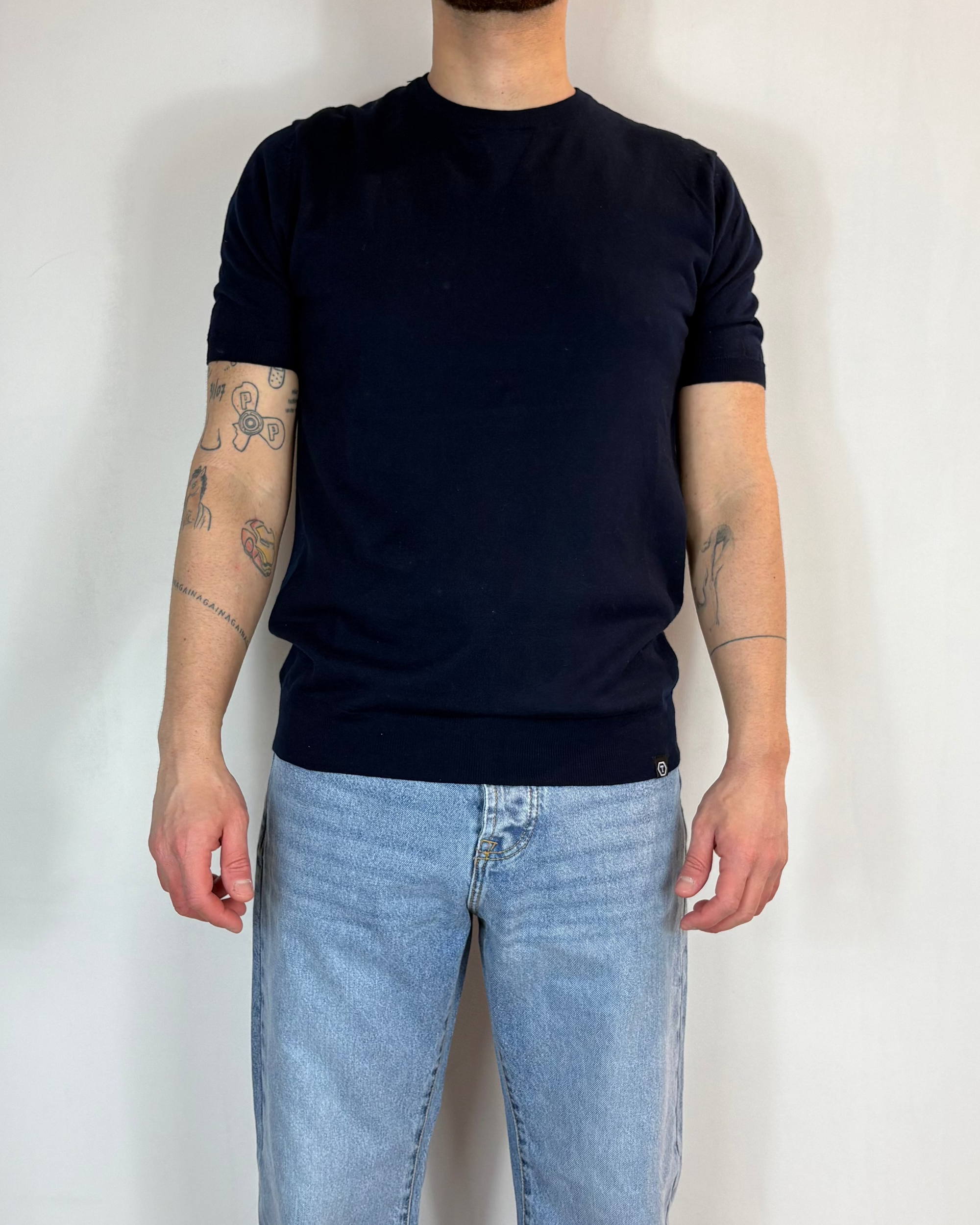 Maglia Mezza Manica Paricollo Triangolo Blu Telamira