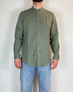 Camicia Korean Lino Verde Over-D
