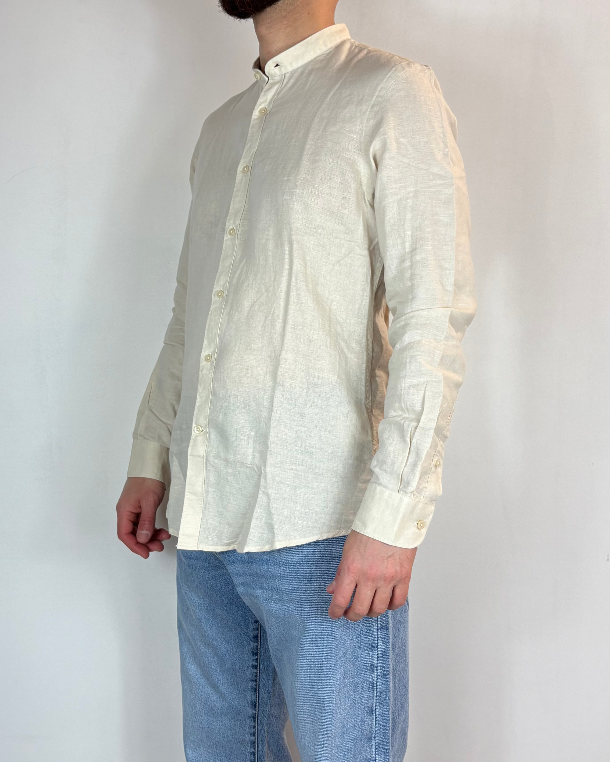 Camicia Korean Lino Beige Over-D