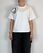 T-shirt Applicazione Fiore Bianco Olivia Grey