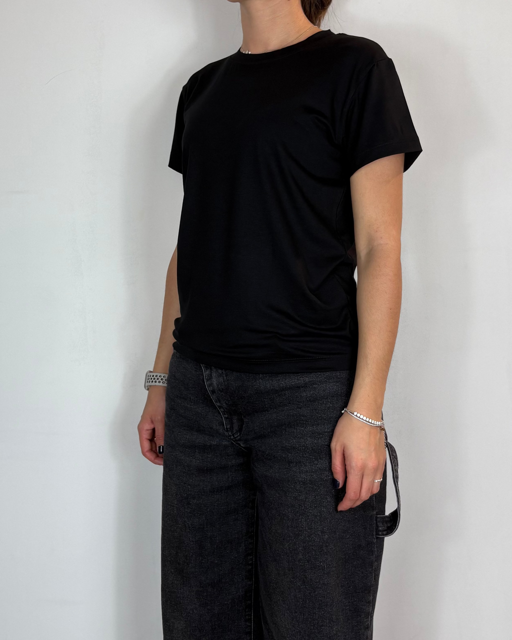 T-shirt Viscosa Nero Olivia Grey