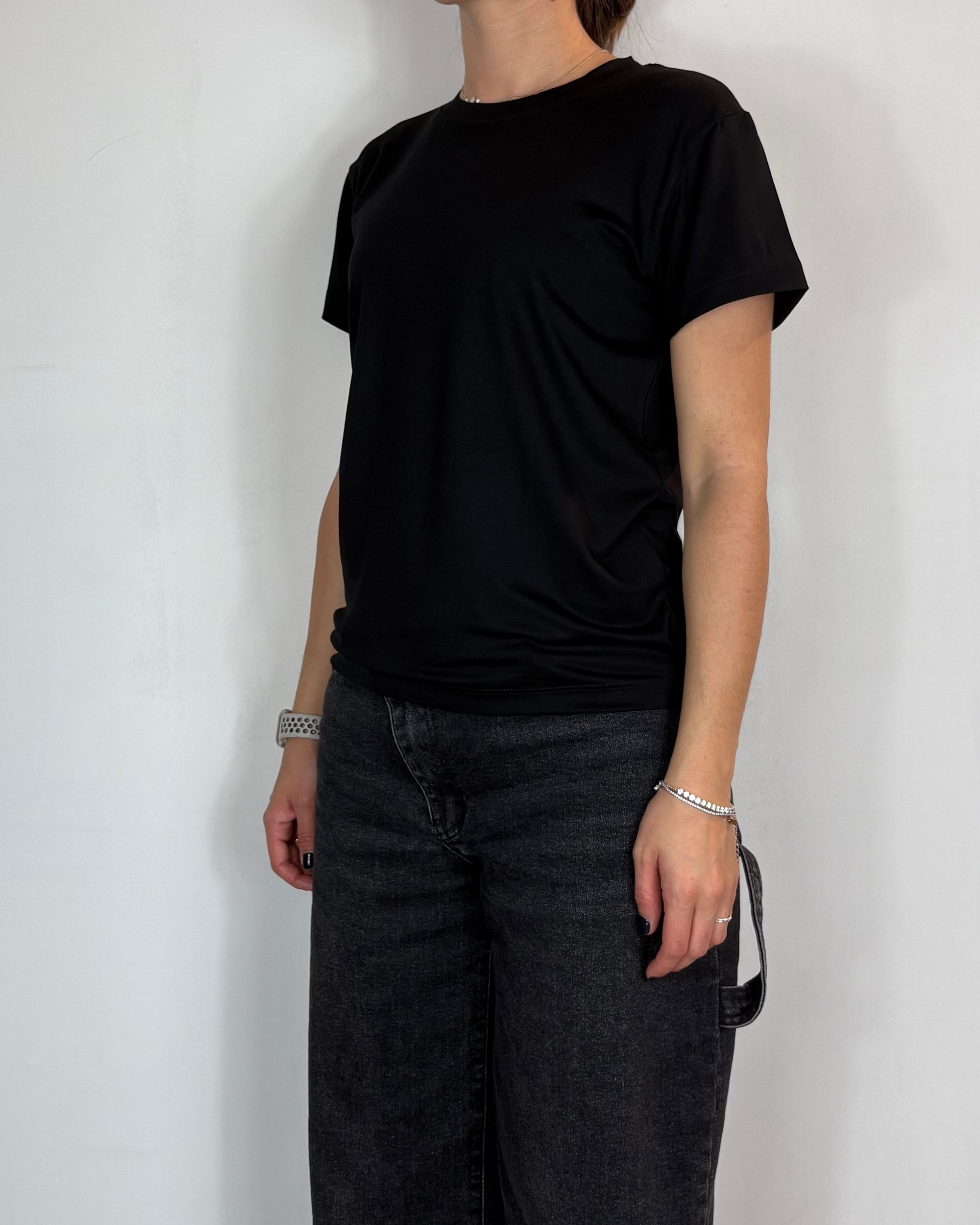 T-shirt Viscosa Nero Olivia Grey