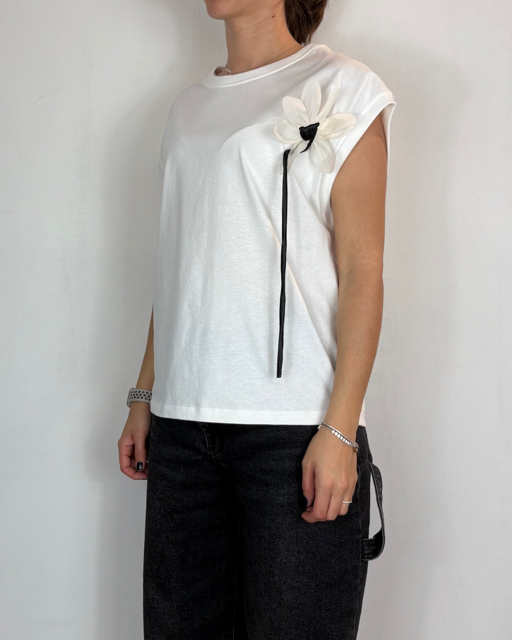 T-shirt Applicazione Olivia Grey