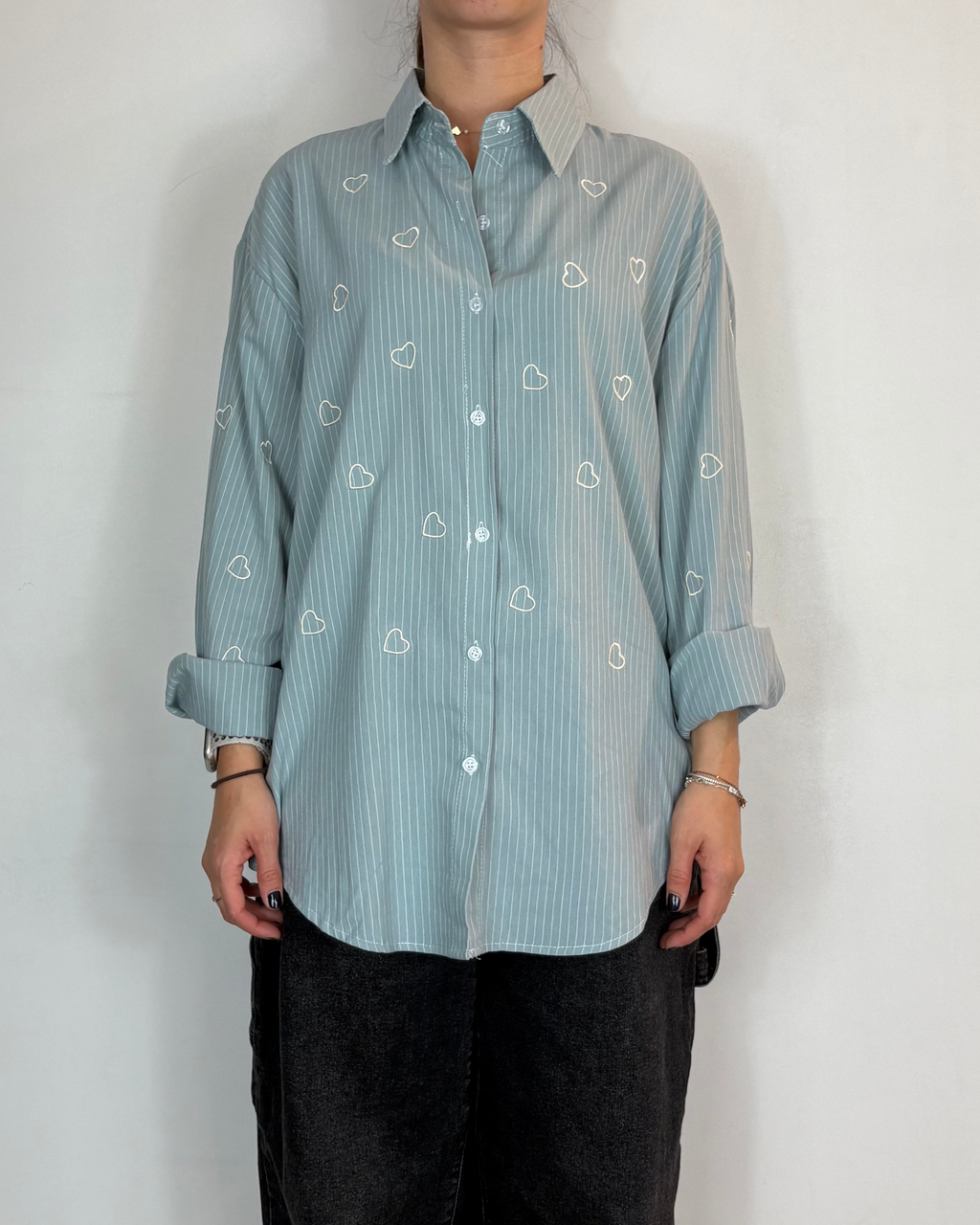 Camicia Cuori Turchese Civico Uno