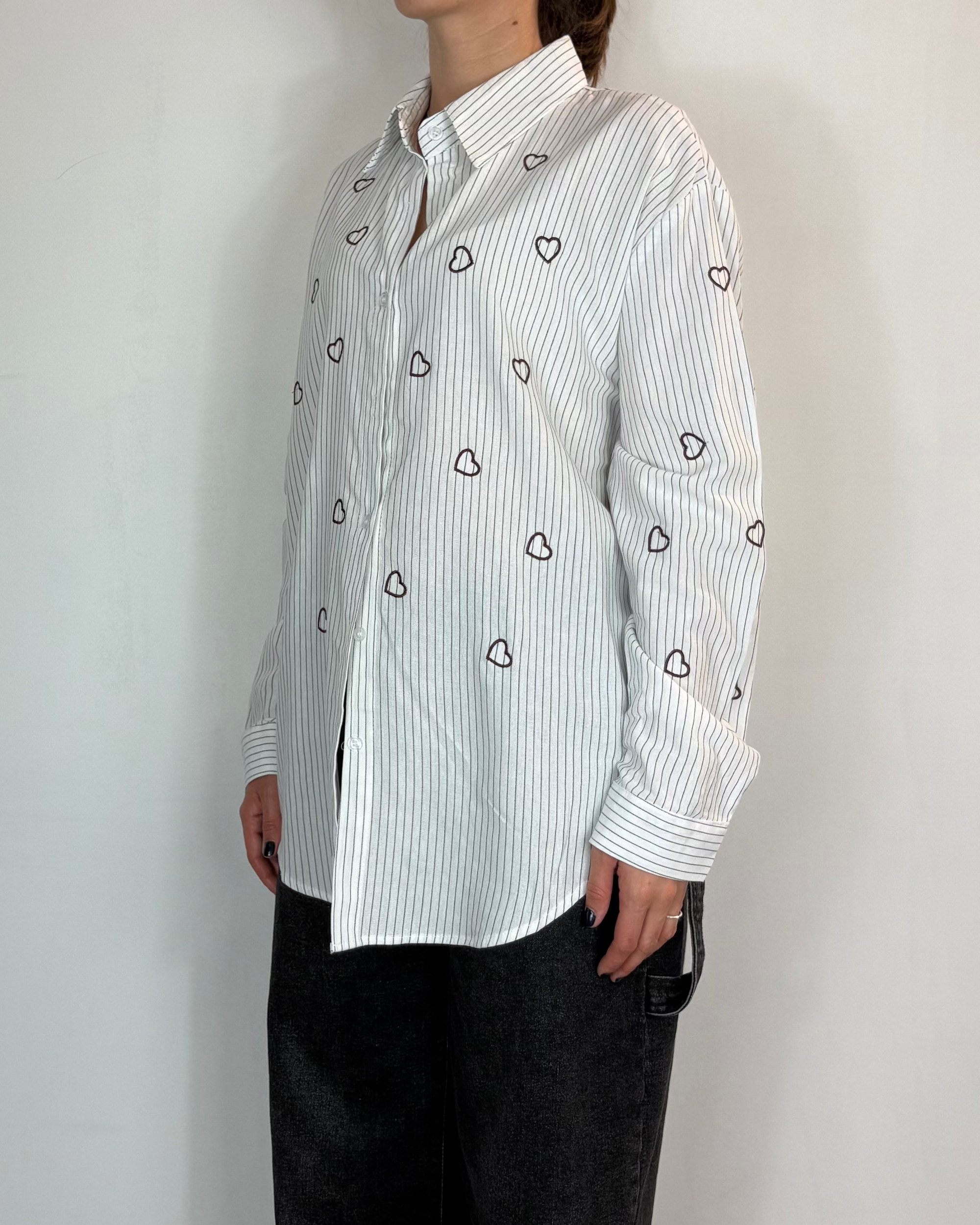 Camicia Cuori Marrone Civico Uno