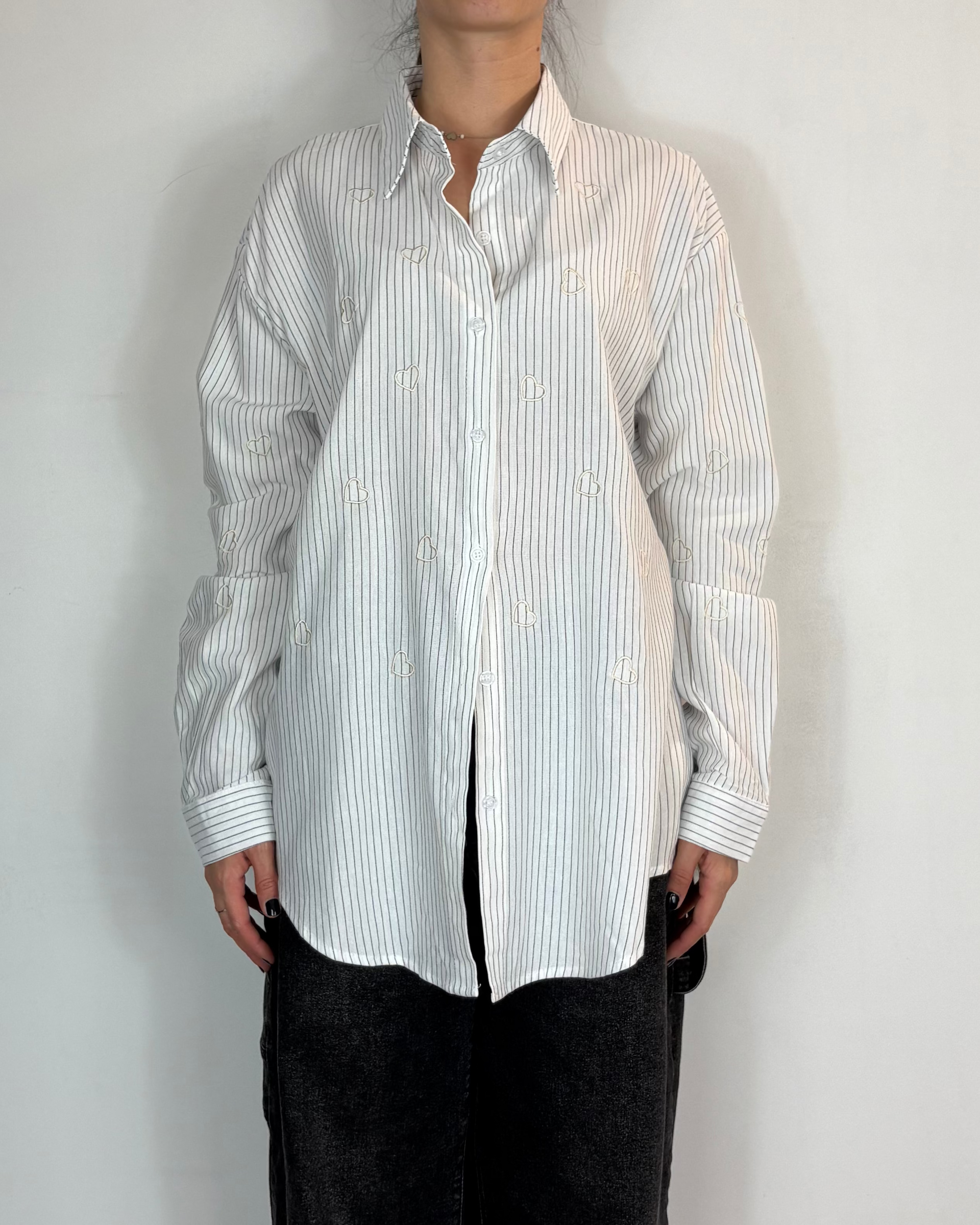 Camicia Cuori Beige Civico Uno