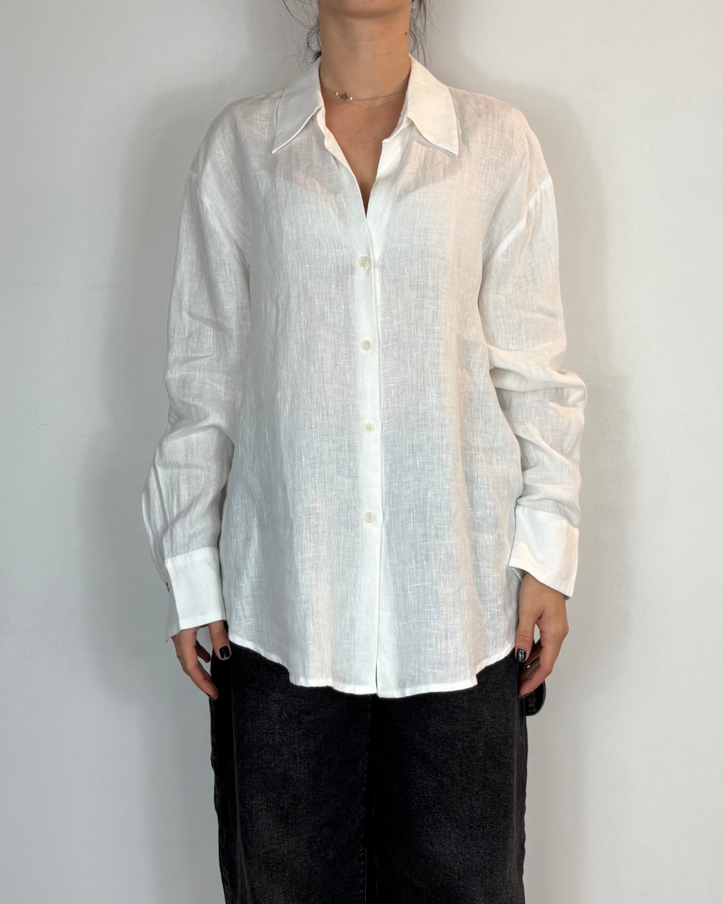 Camicia Lino Bianca Gianni Lupo Woman