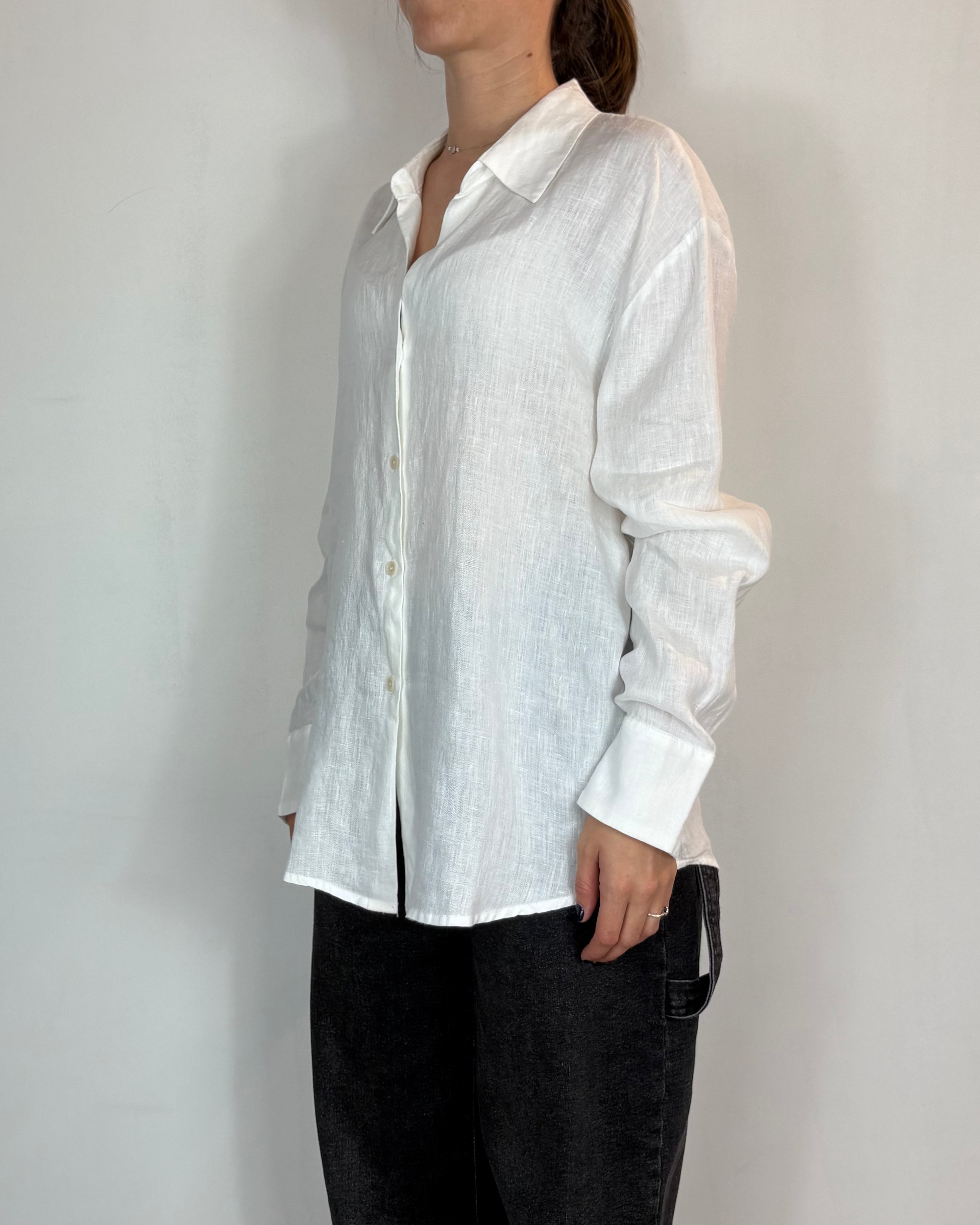 Camicia Lino Bianca Gianni Lupo Woman