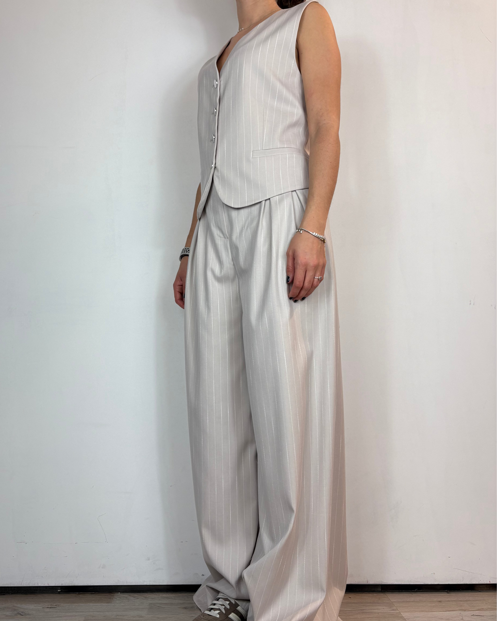 Completo Gilet & Pantalone Gessato Over-D Woman