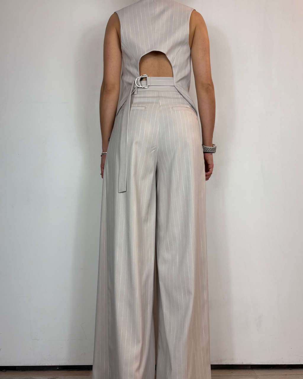 Completo Gilet & Pantalone Gessato Over-D Woman