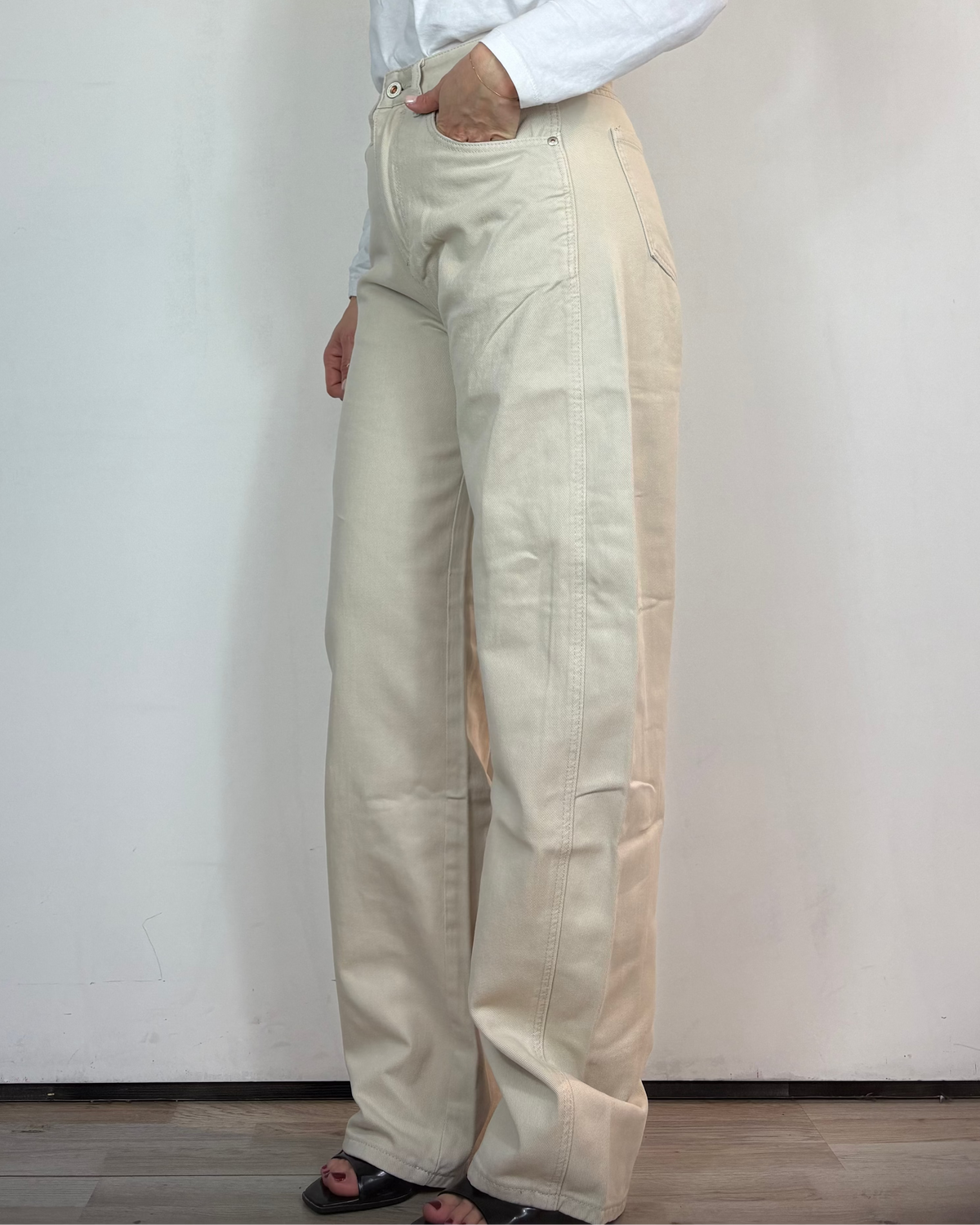 Jeans Baggy Beige Gianni Lupo Woman