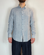 Camicia Riga Blu Lino Gianni Lupo