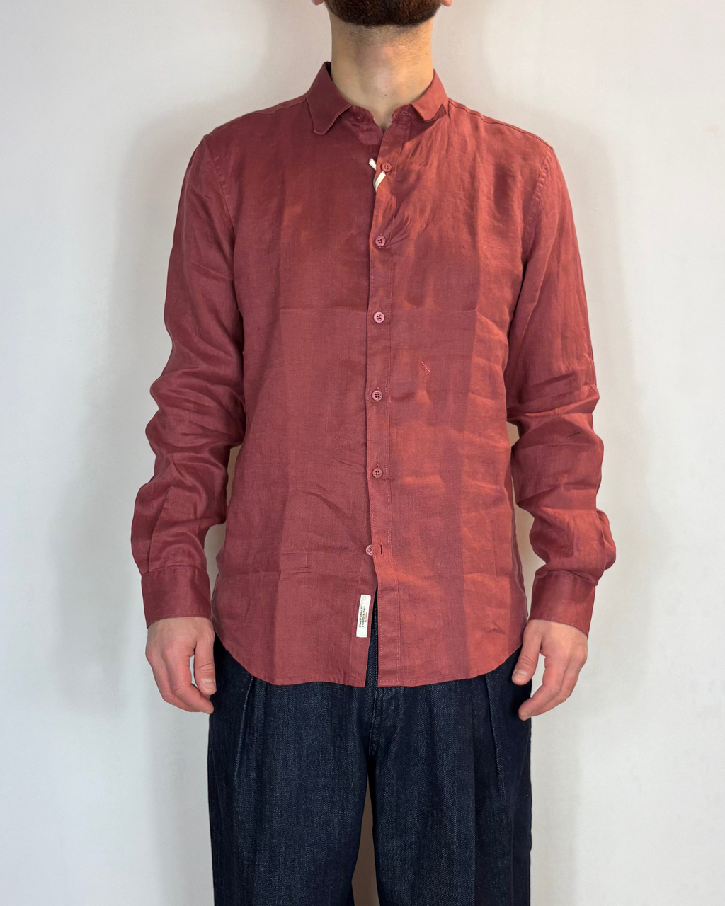 Camicia Rosso India Lino Gianni Lupo