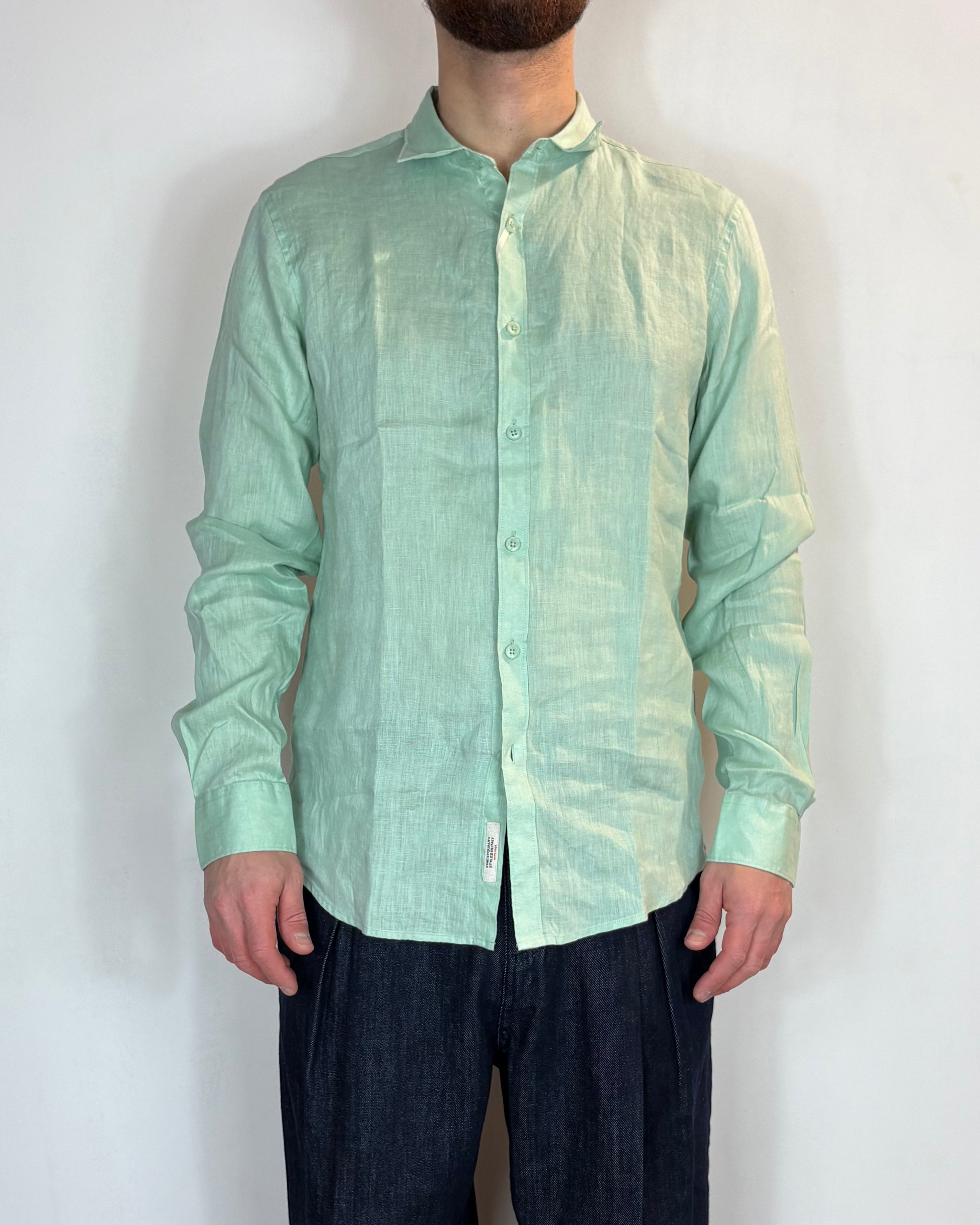 Camicia Menta Lino Gianni Lupo
