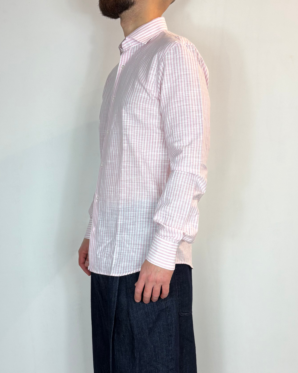 Camicia Riga Rosa Lino Telamira