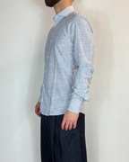 Camicia Riga Blu Lino Telamira