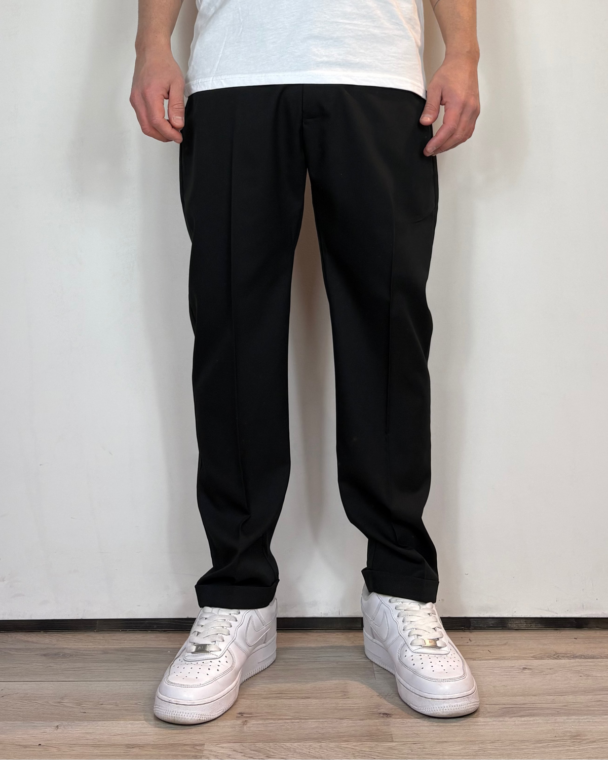 Pantalone Fresco Tela Nero Telamira