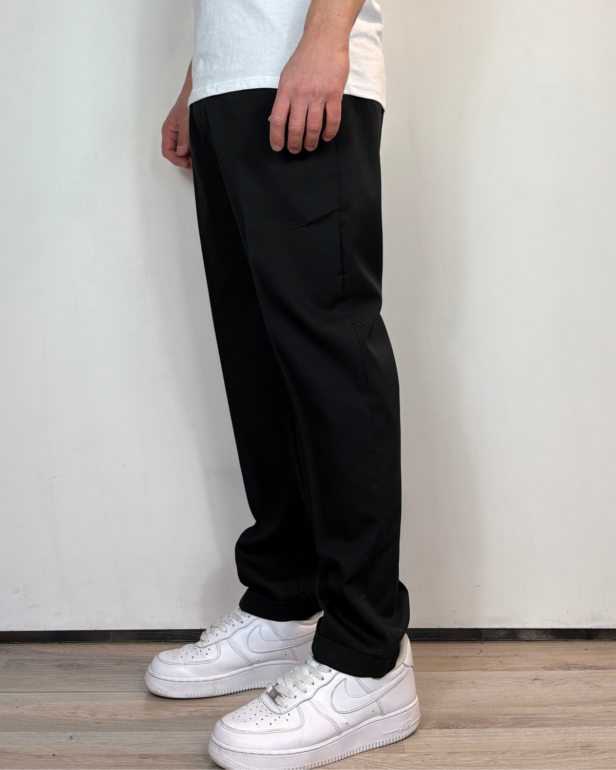 Pantalone Fresco Tela Nero Telamira