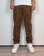 Pantalone Lino Coulisse Marrone Telamira