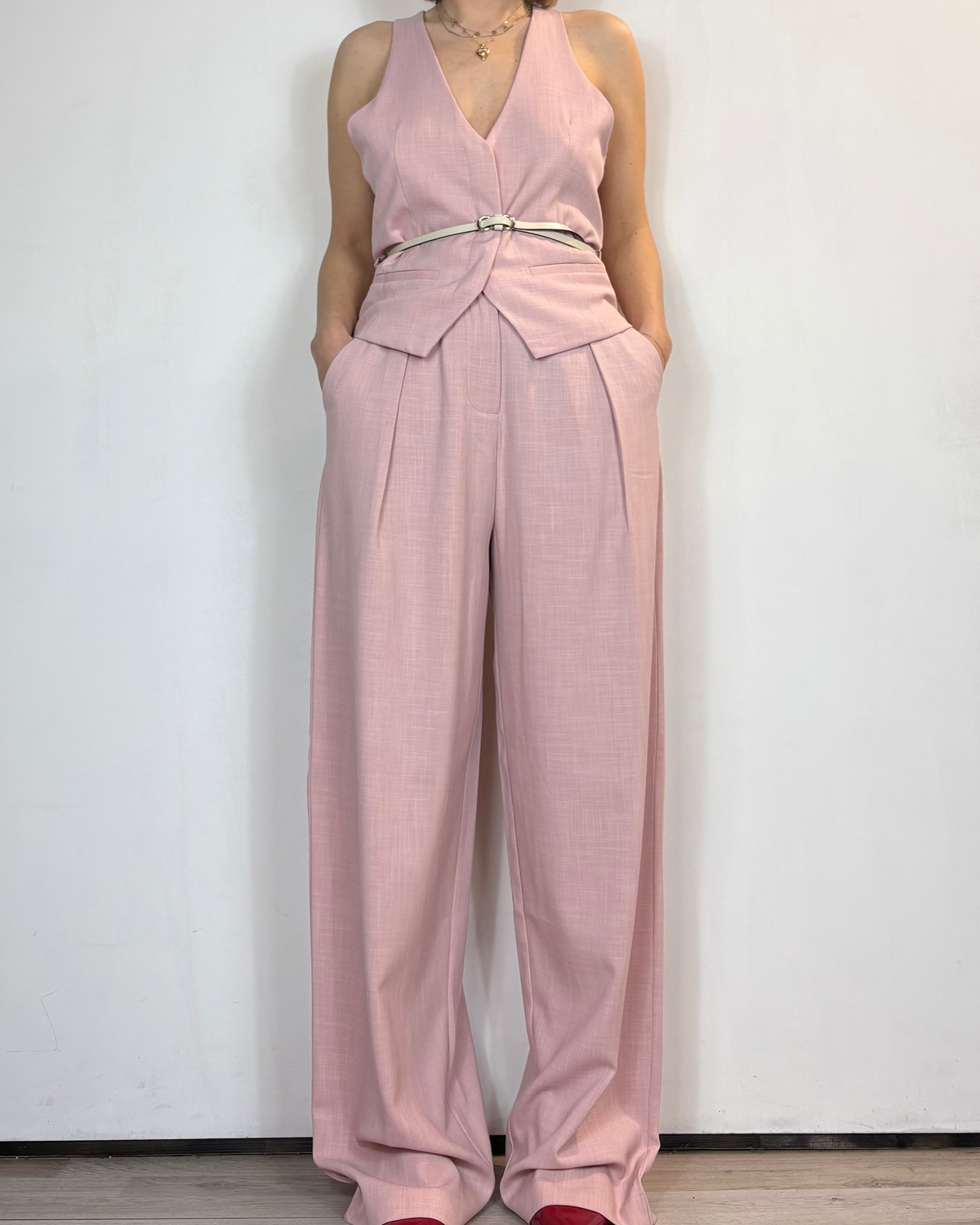 Completo Rosa Gilet Pantalone Gianni Lupo Woman