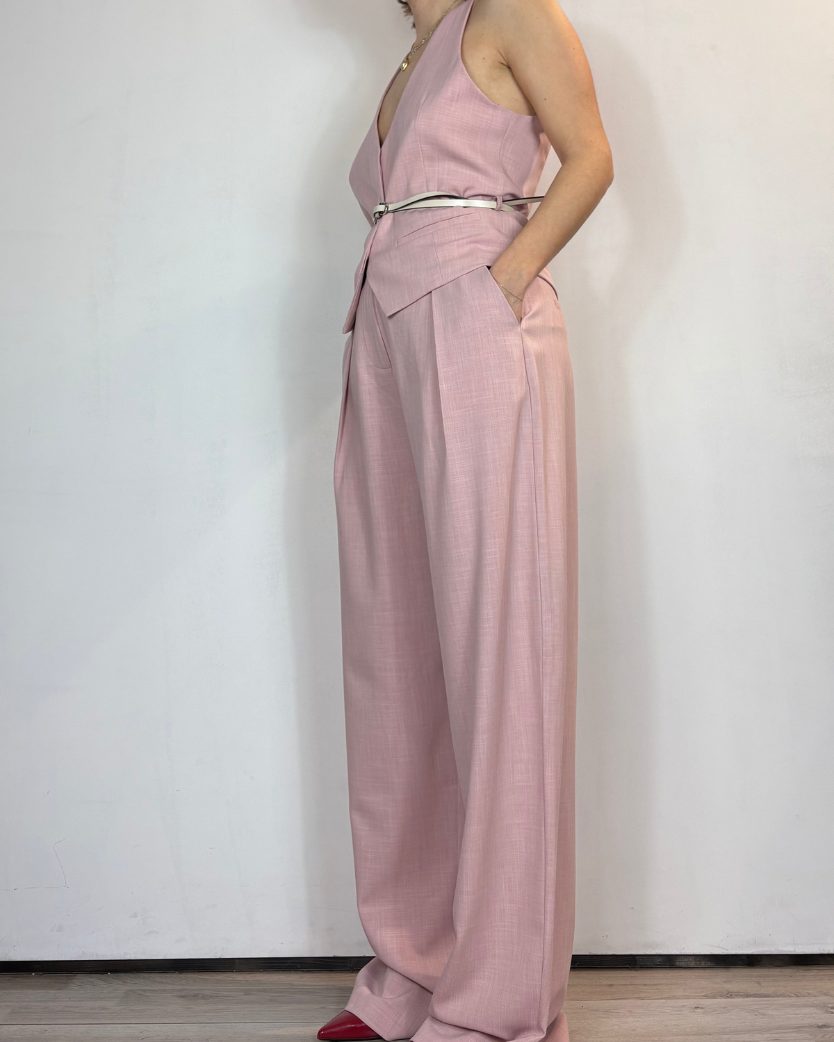 Completo Rosa Gilet Pantalone Gianni Lupo Woman
