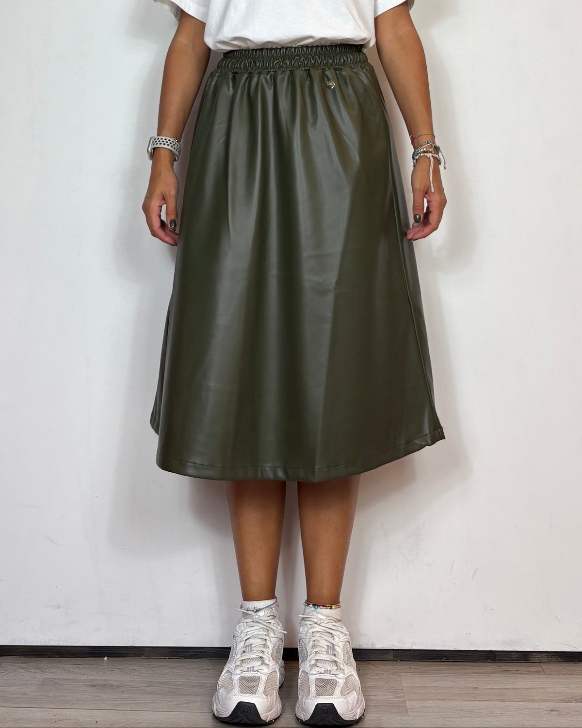Gonna Ecopelle Militare Olivia Grey