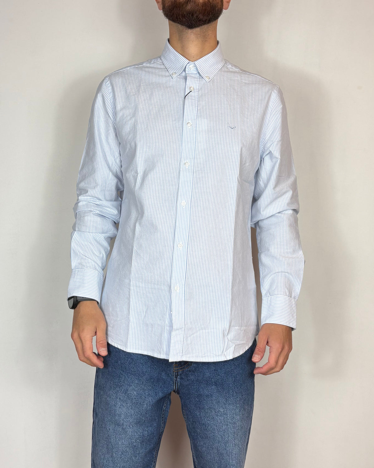 Camicia Riga Celeste Boston