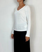 Maglia Scollo V Panna Olivia Grey