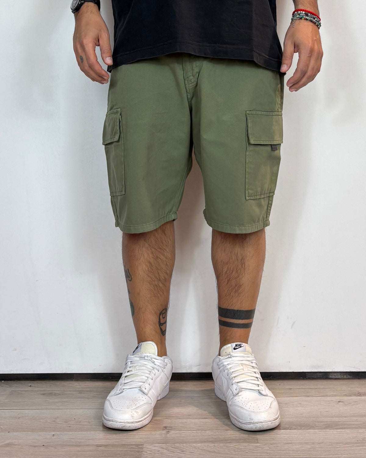 Bermuda Cargo Denim Verde Over-D
