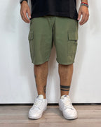 Bermuda Cargo Denim Verde Over-D