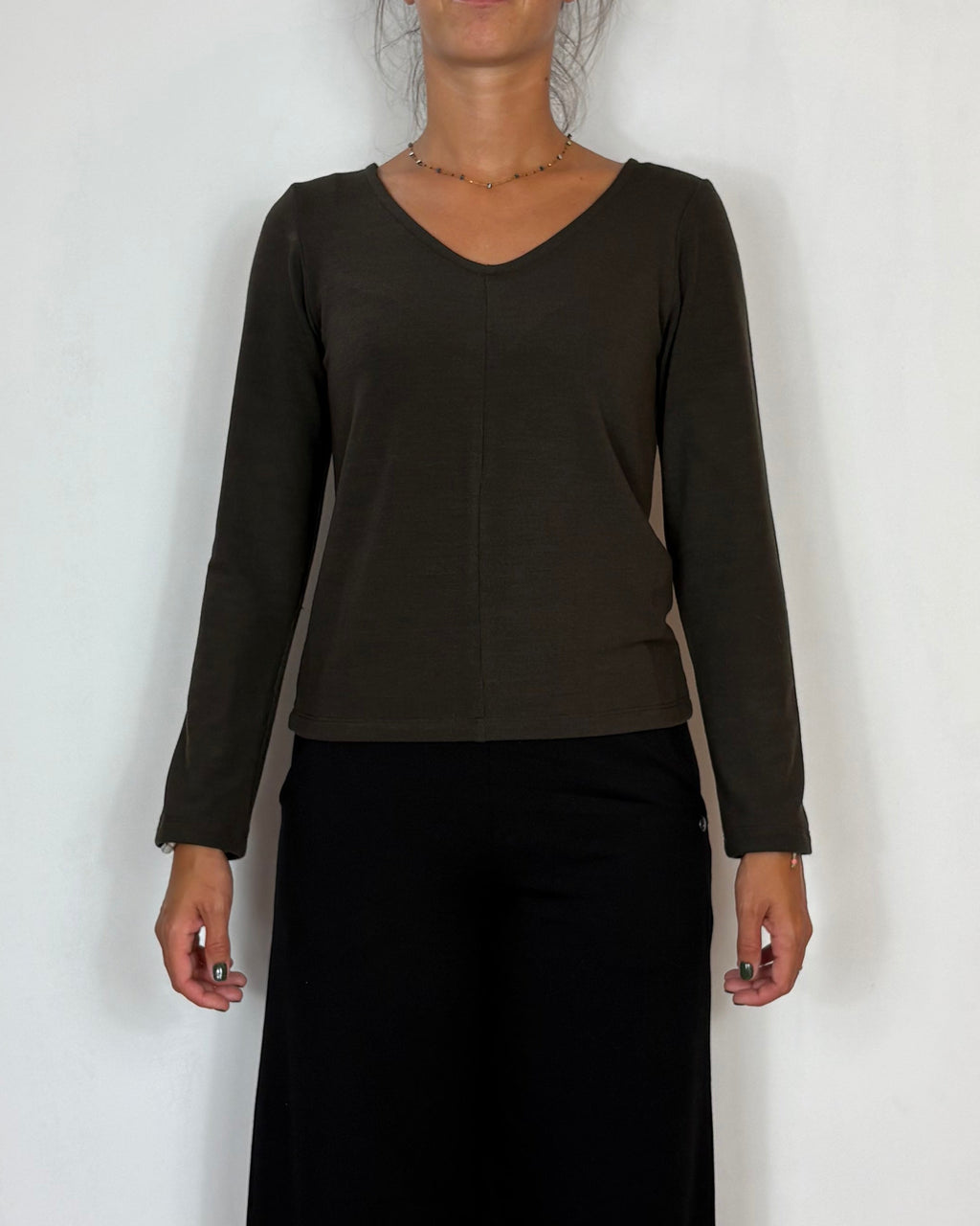 Maglia Scollo V Moro Olivia Grey