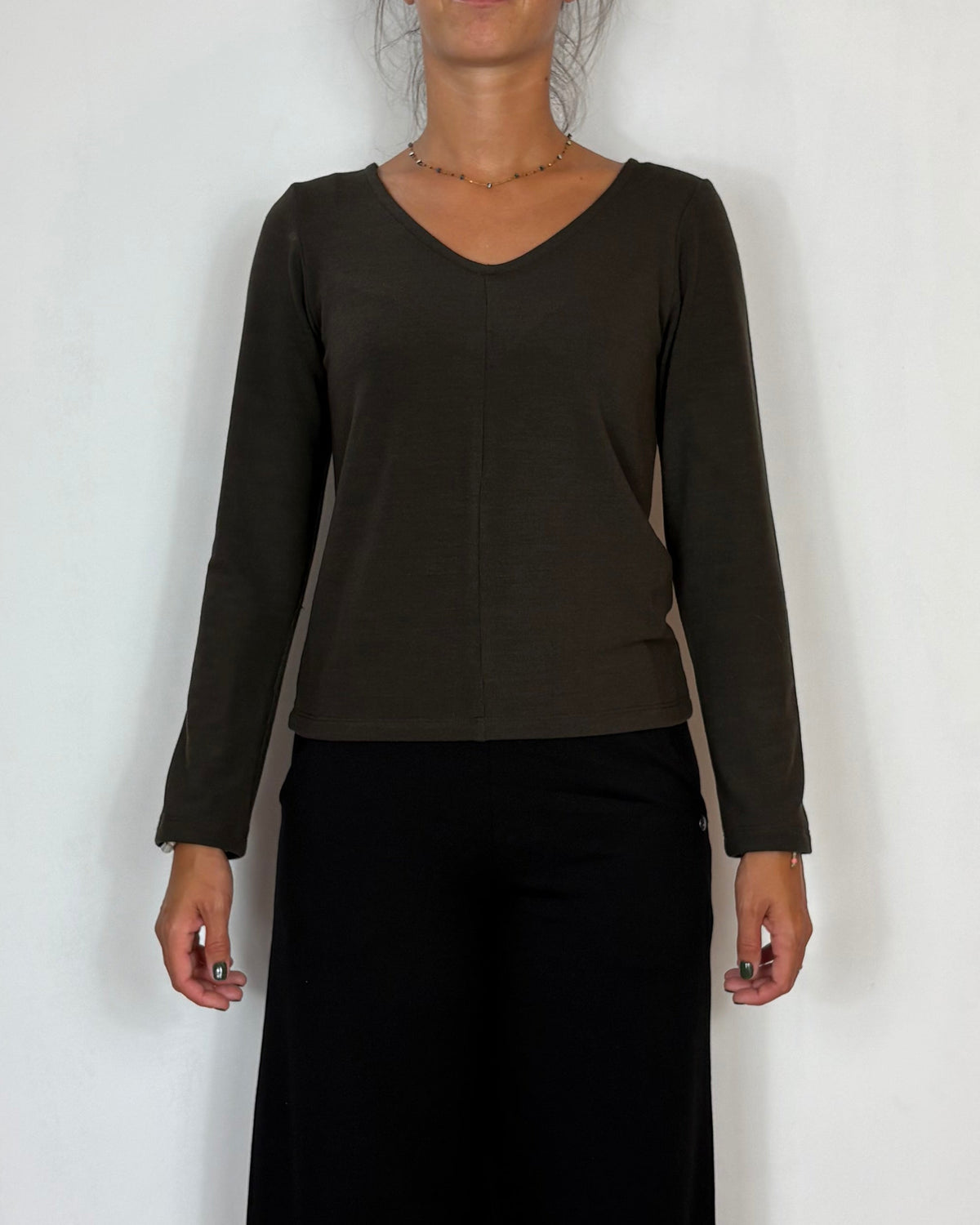 Maglia Scollo V Moro Olivia Grey