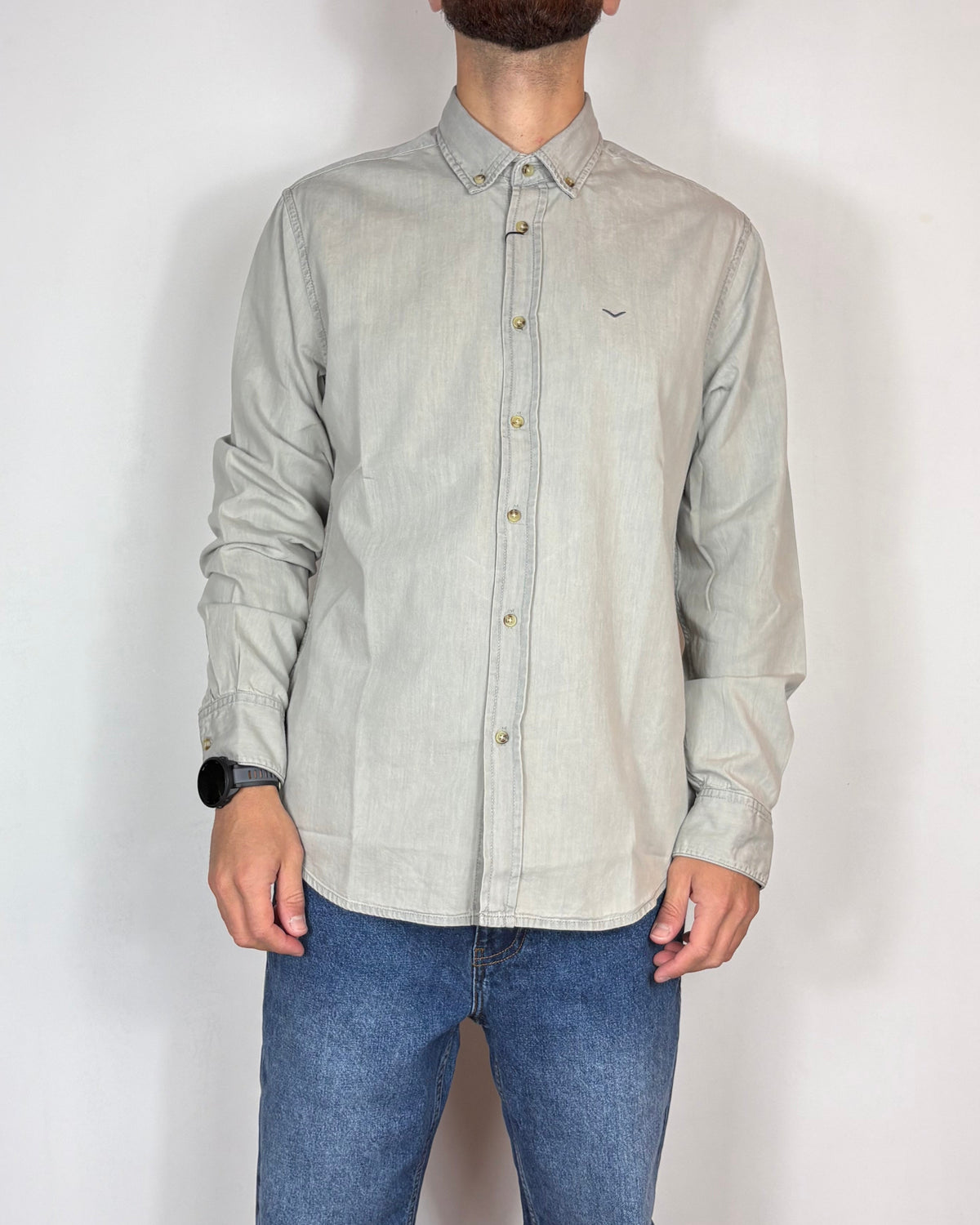 Camicia Denim Grigio Boston