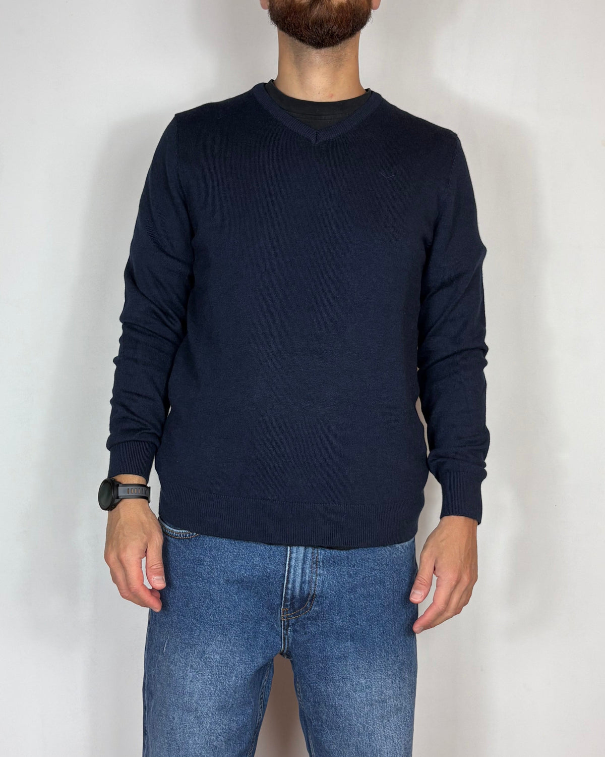 Maglia Scollo V Blu Boston