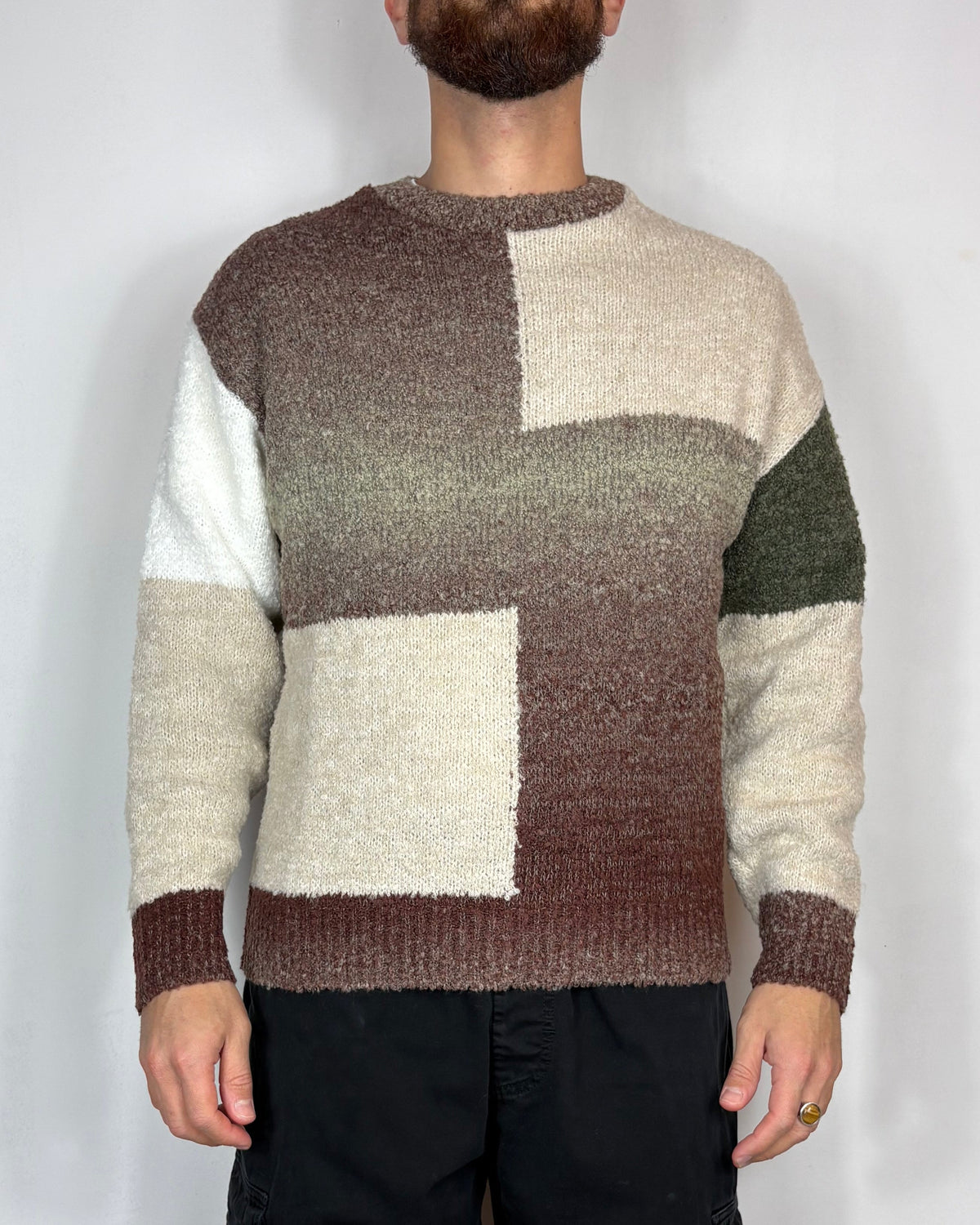 Maglia Girocollo Block Intarsio Over-D