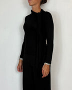 Maglia Viscosa Fiocco Nero Olivia Grey
