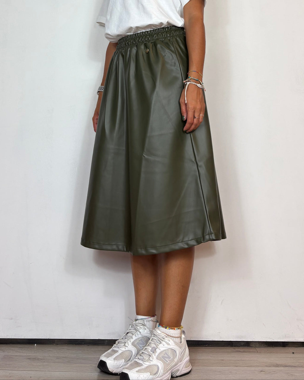 Gonna Ecopelle Militare Olivia Grey