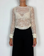 T-Shirt Pizzo Latte Olivia Grey