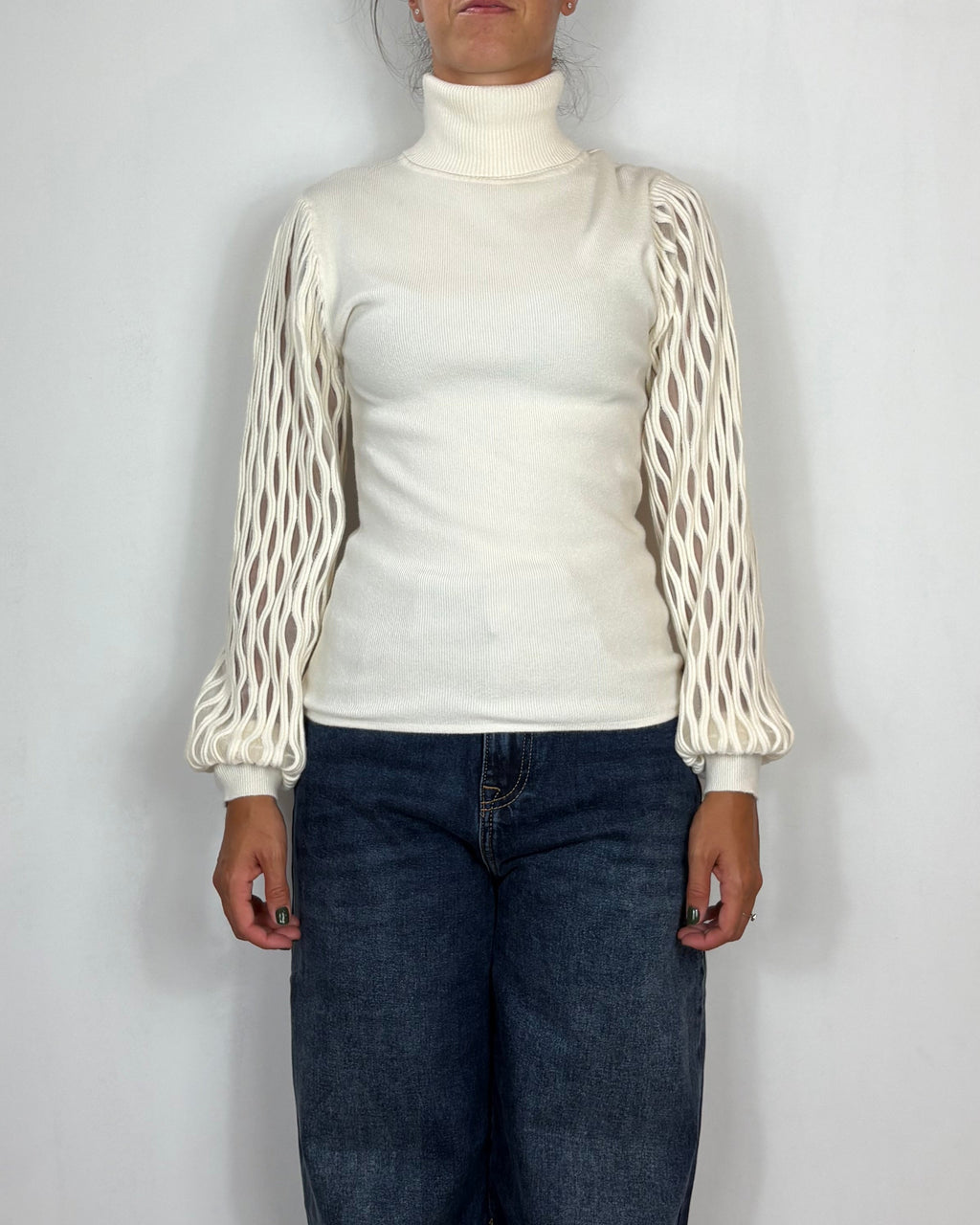 Maglia Dolce Vita Lavorata Panna Met