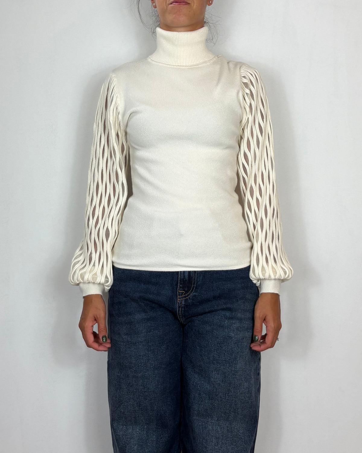 Maglia Dolce Vita Lavorata Panna Met