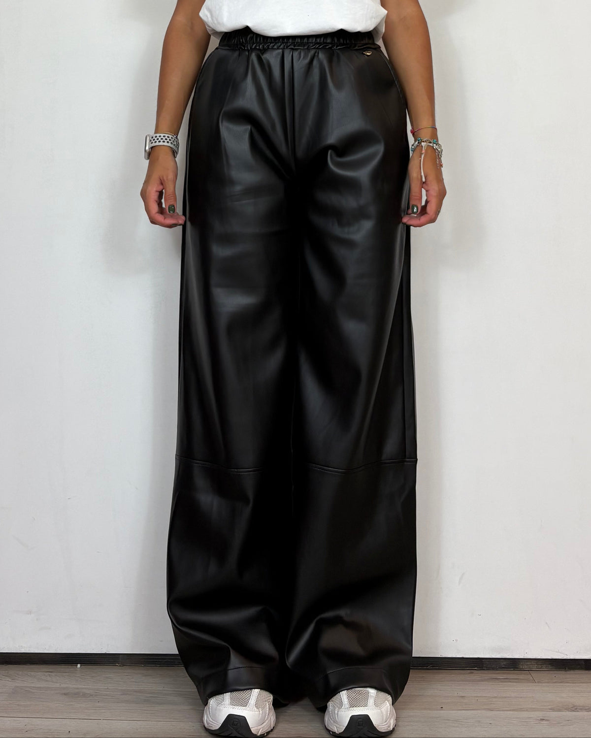 Pantalone Ecopelle Nero Olivia Grey