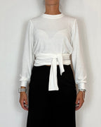 Maglia Viscosa Incrocio Panna Olivia Grey